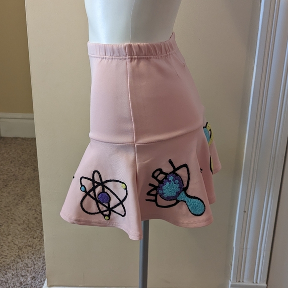 Funny Guerilla pale pink mini skirt with space theme size xs - Picture 2 of 7